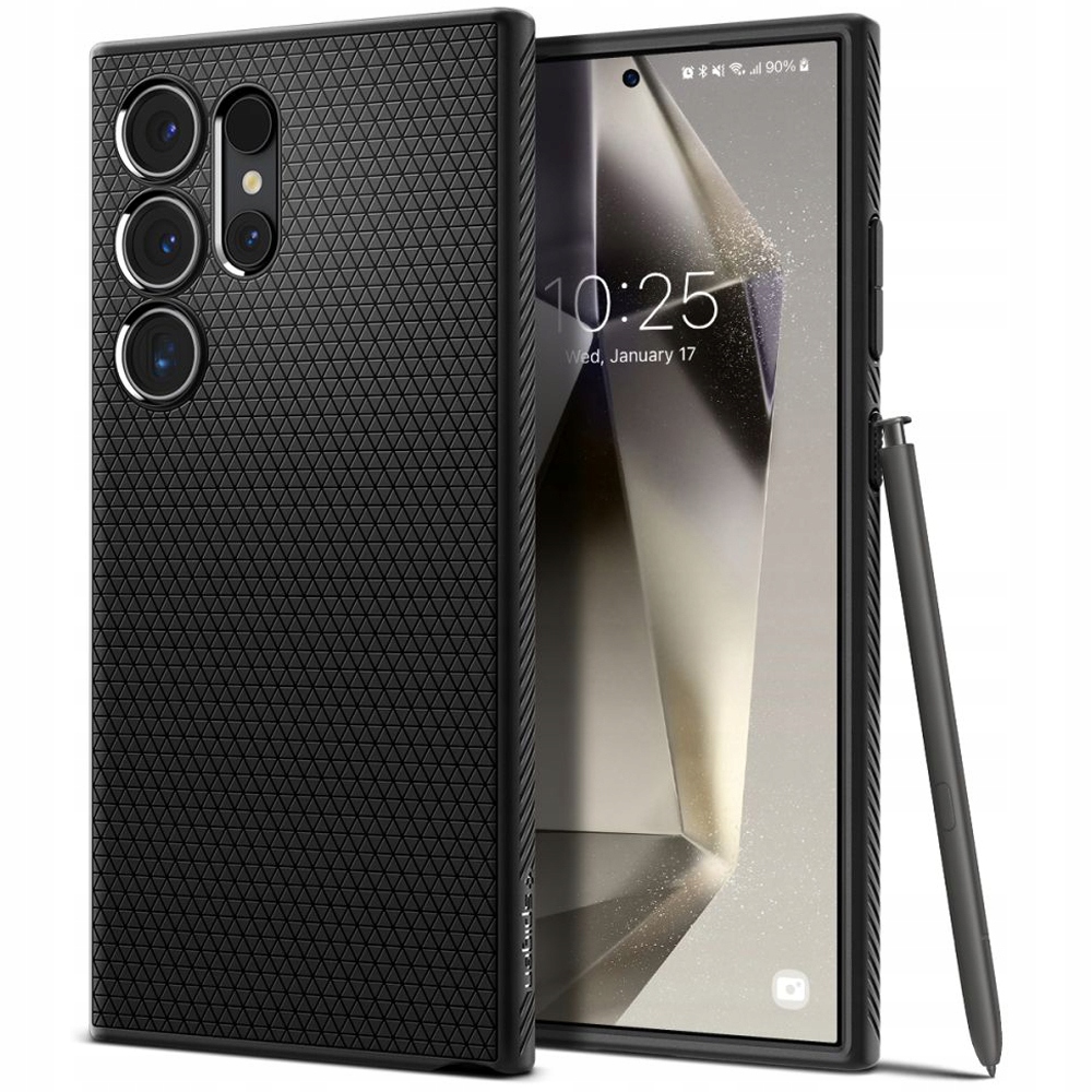 Zadné strany Spigen pre Samsung Galaxy S24 Ultra Liquid Air, čierne geometrické